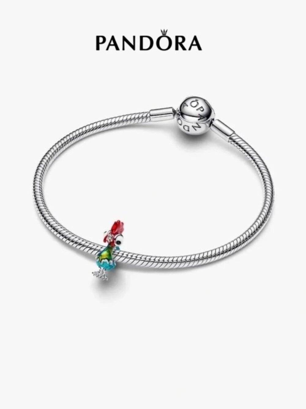 Pandora Silver Bracelet with Multicolored Parrot Charm